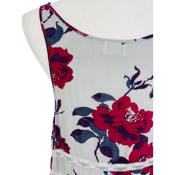 Free People Gray Floral Voile & Lace Slip Dress | Boho Grunge Fairy Cottagecore - Picture 12 of 16